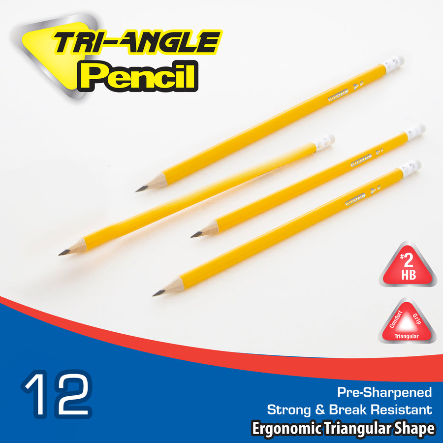 Yellow Pencil #2 Triangle (12/Pack)