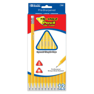 Yellow Pencil #2 Triangle (12/Pack)