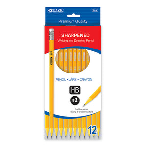 Yellow Pencil #2 Premium  Pre-Sharpened (12/Pack)