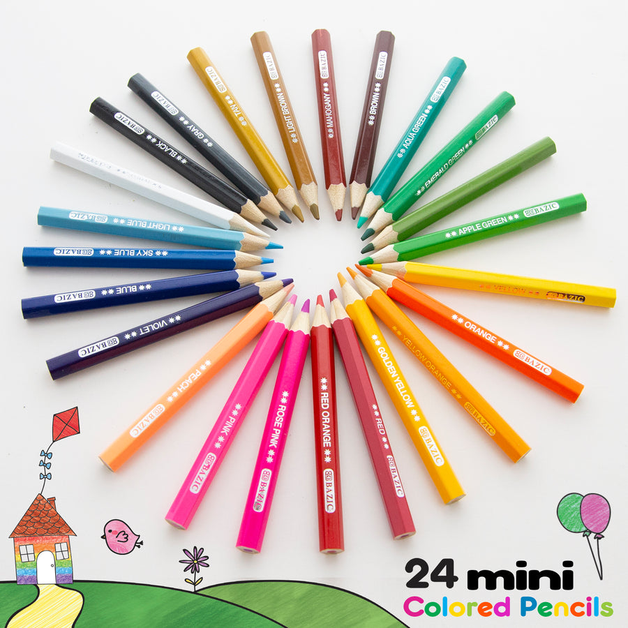 24 Mini Colored Pencils