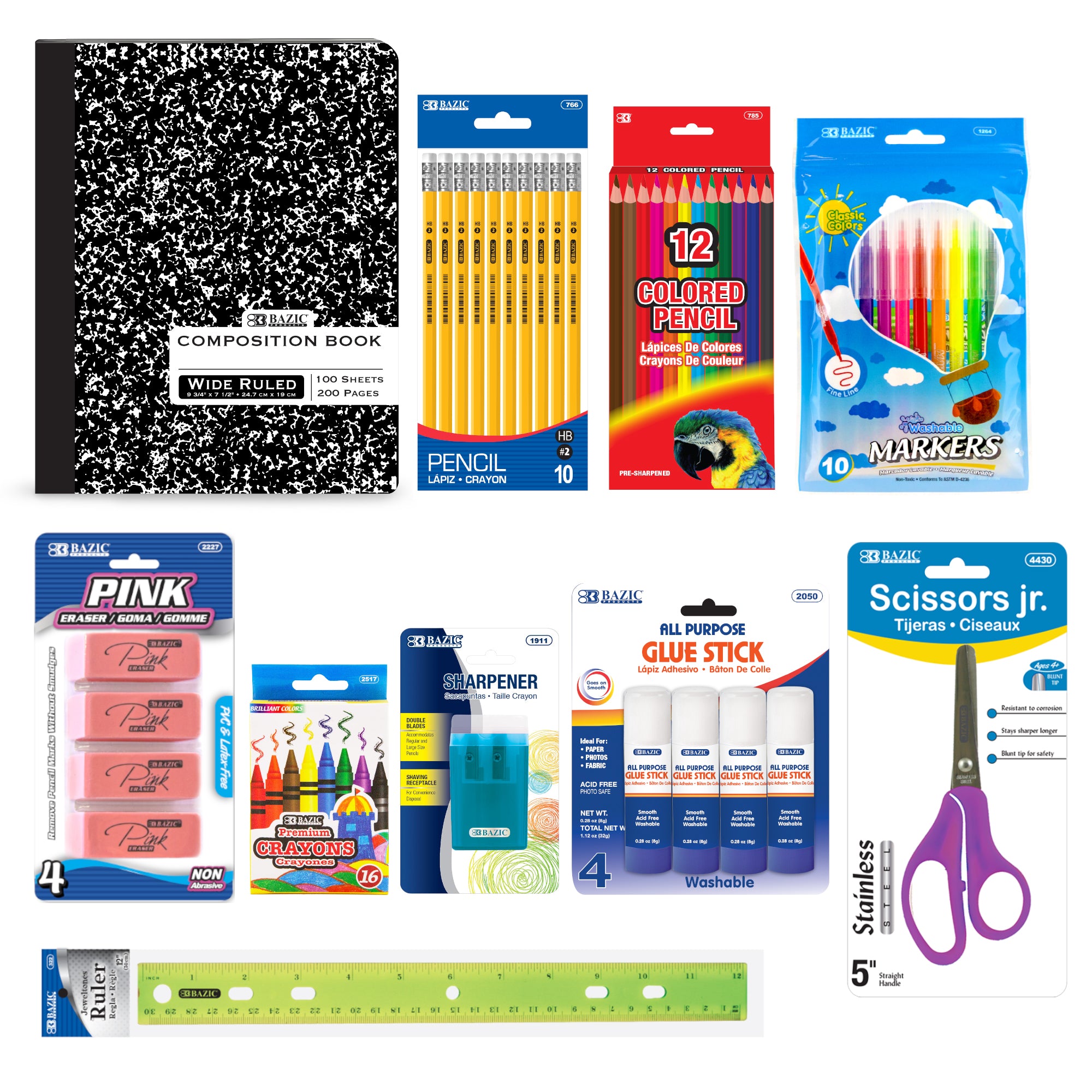 64 pc Back To School Stationary Stationery Set Home Schooling Pen