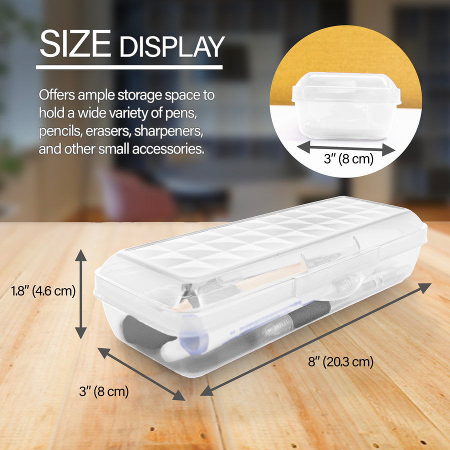 8" LUCENT Clear Pencil Case Organizer Box