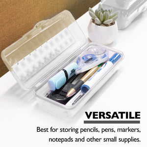 8" LUCENT Clear Pencil Case Organizer Box