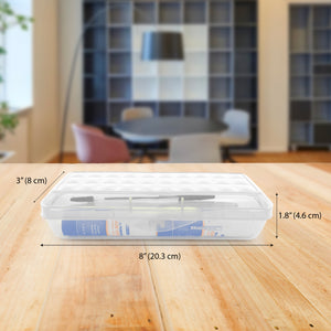 8" LUCENT Clear Pencil Case Organizer Box