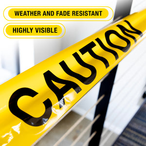 3" X 100 Feet Yellow "Caution" Barricade Tape