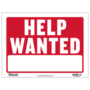 12" X 16" Help Wanted Sign