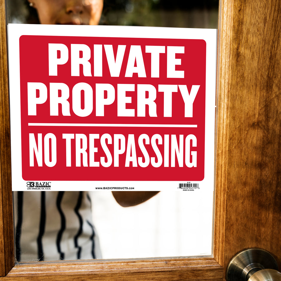 9" X 12" Private Property No Trespassing Sign