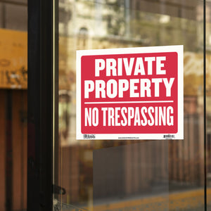 9" X 12" Private Property No Trespassing Sign