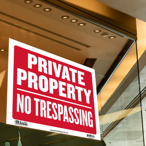 9" X 12" Private Property No Trespassing Sign