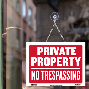 9" X 12" Private Property No Trespassing Sign