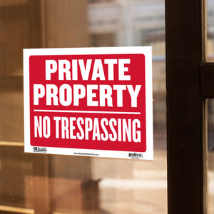 9" X 12" Private Property No Trespassing Sign