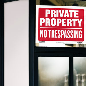 9" X 12" Private Property No Trespassing Sign