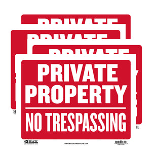 9" X 12" Private Property No Trespassing Sign