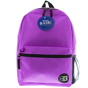 16" Purple Basic Backpack - Bazicstore