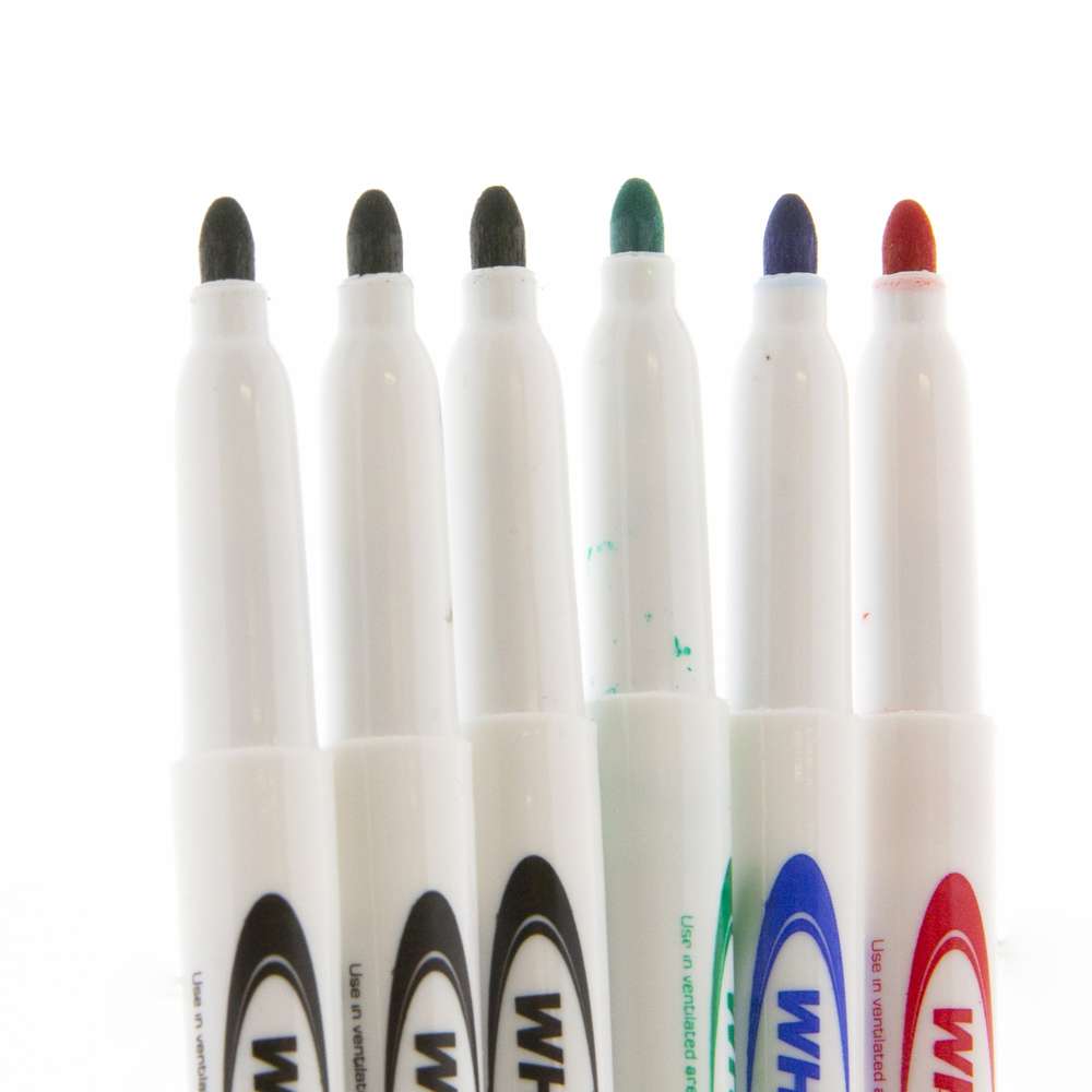 5 x 5 White Dry Erase Stickables w/ Dry Erase Marker - 1 Pack of 12 Sheets