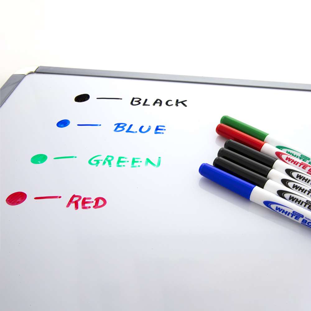 4 Pack Magnetic Fine Tip Dry Erase Black Colors Markers Markers