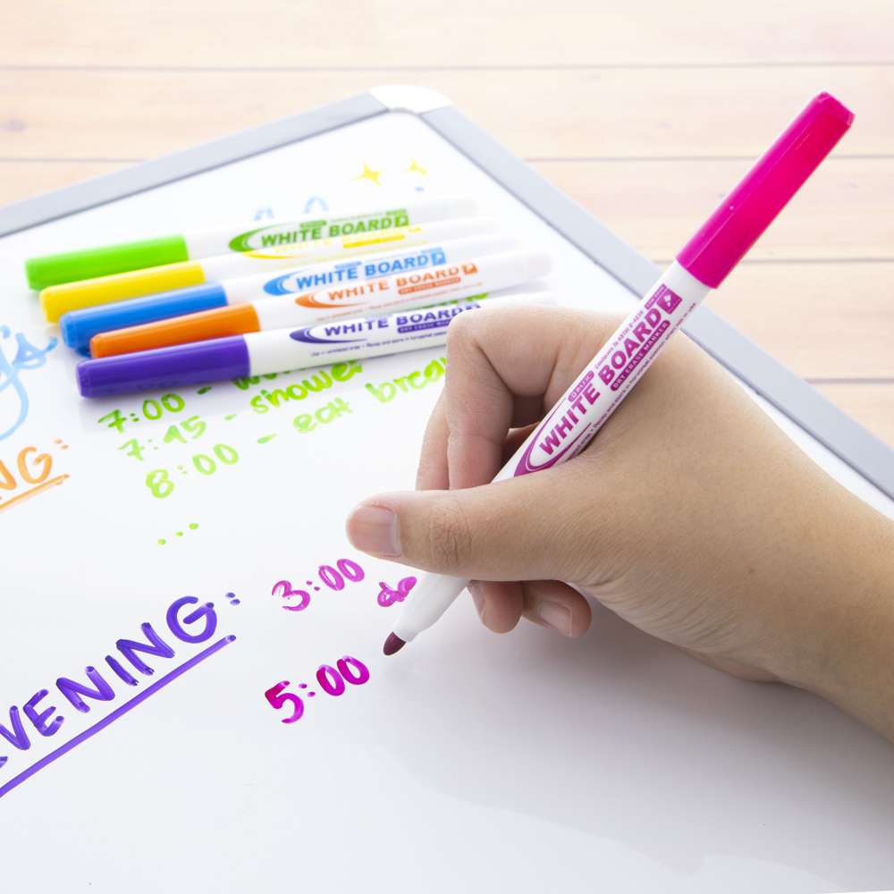 Slim whiteboard marker, creativity box with 6 colours