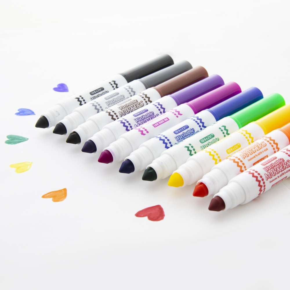 Brush Markers 6 Pastel Colors  Bazic Products Bazic Products