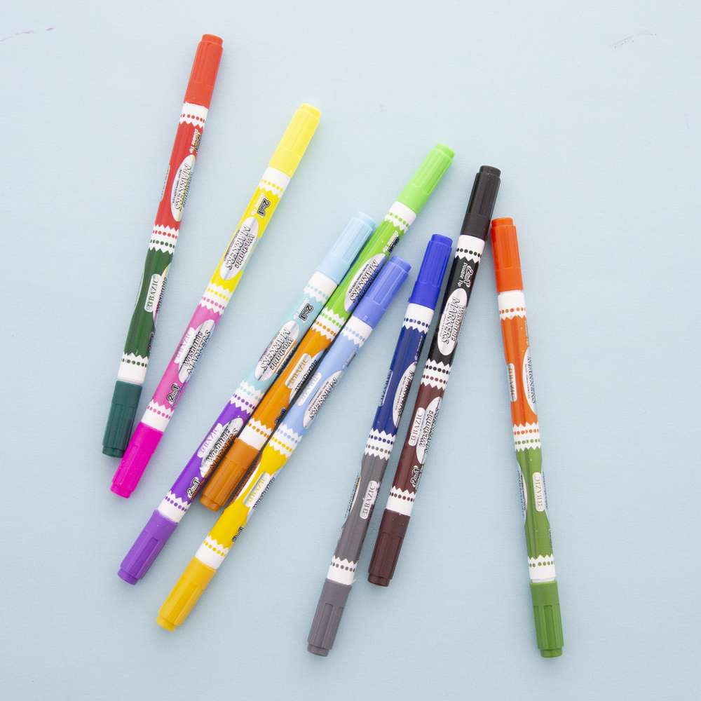2 in 1 Double-Sided Washable Markers (set of 10)