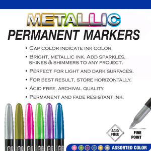 BAZIC Silver & Gold Metallic Markers (2/Pack) - Bazicstore