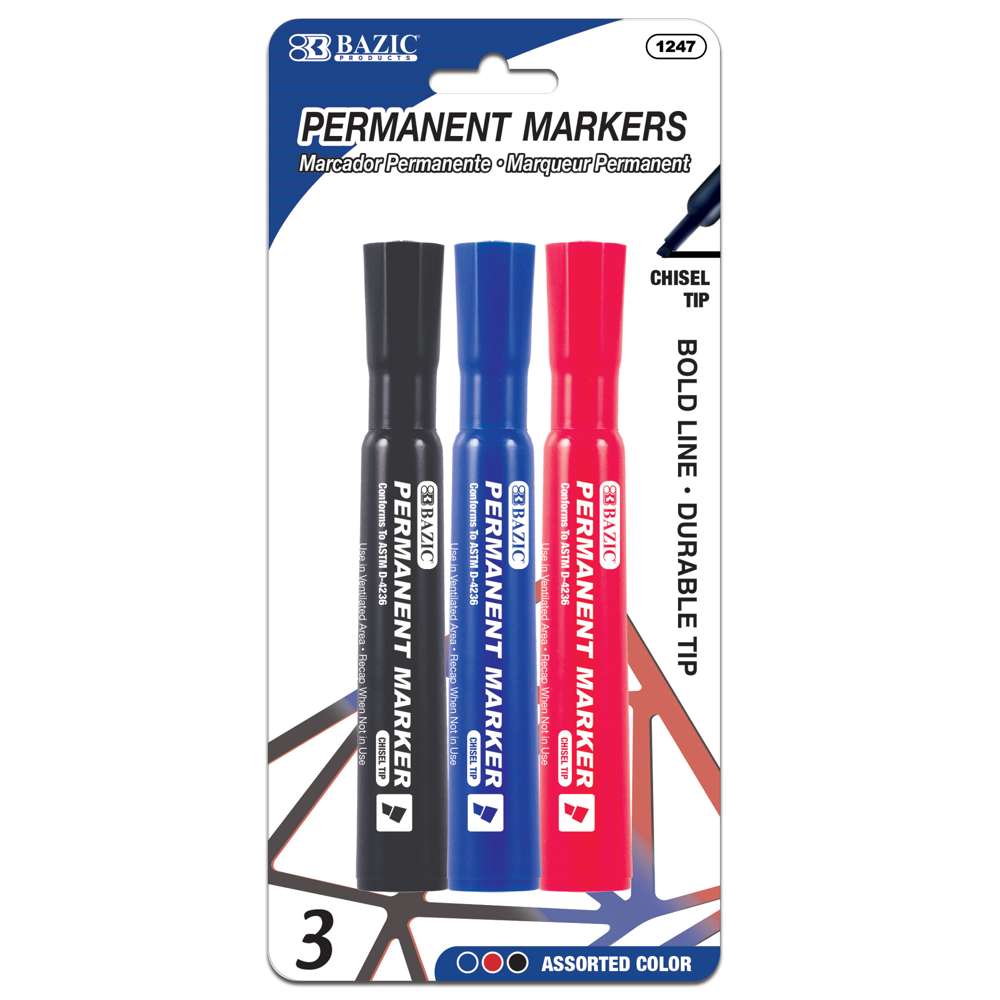 Basics Dual tip (chisel and fine tip) Permanent Markers : :  Office Products