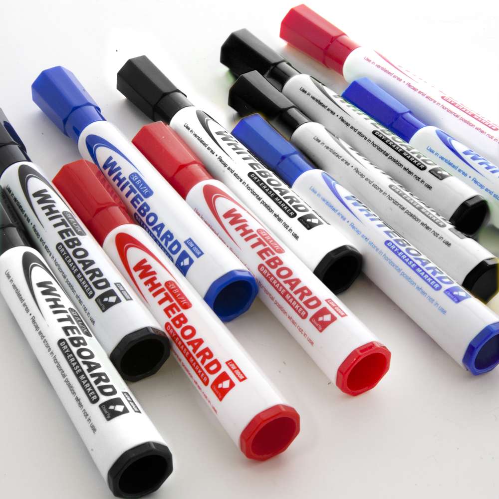 BAZIC Chisel Tip Assorted Color Dry-Erase Markers (3/Pack) - Bazicstore