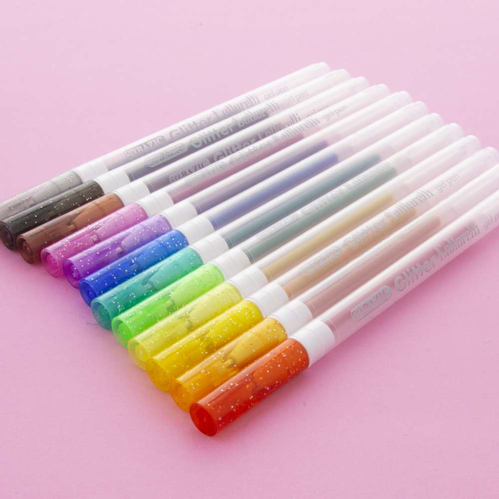 BAZIC Essence Gel Pen 1.0mm Glitter Color, Comfort Grip, (6/Pack), 24-Pack  