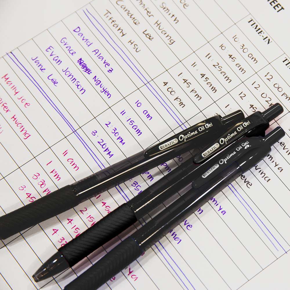 Pastel Black Ink Gel Pens - Set of 11