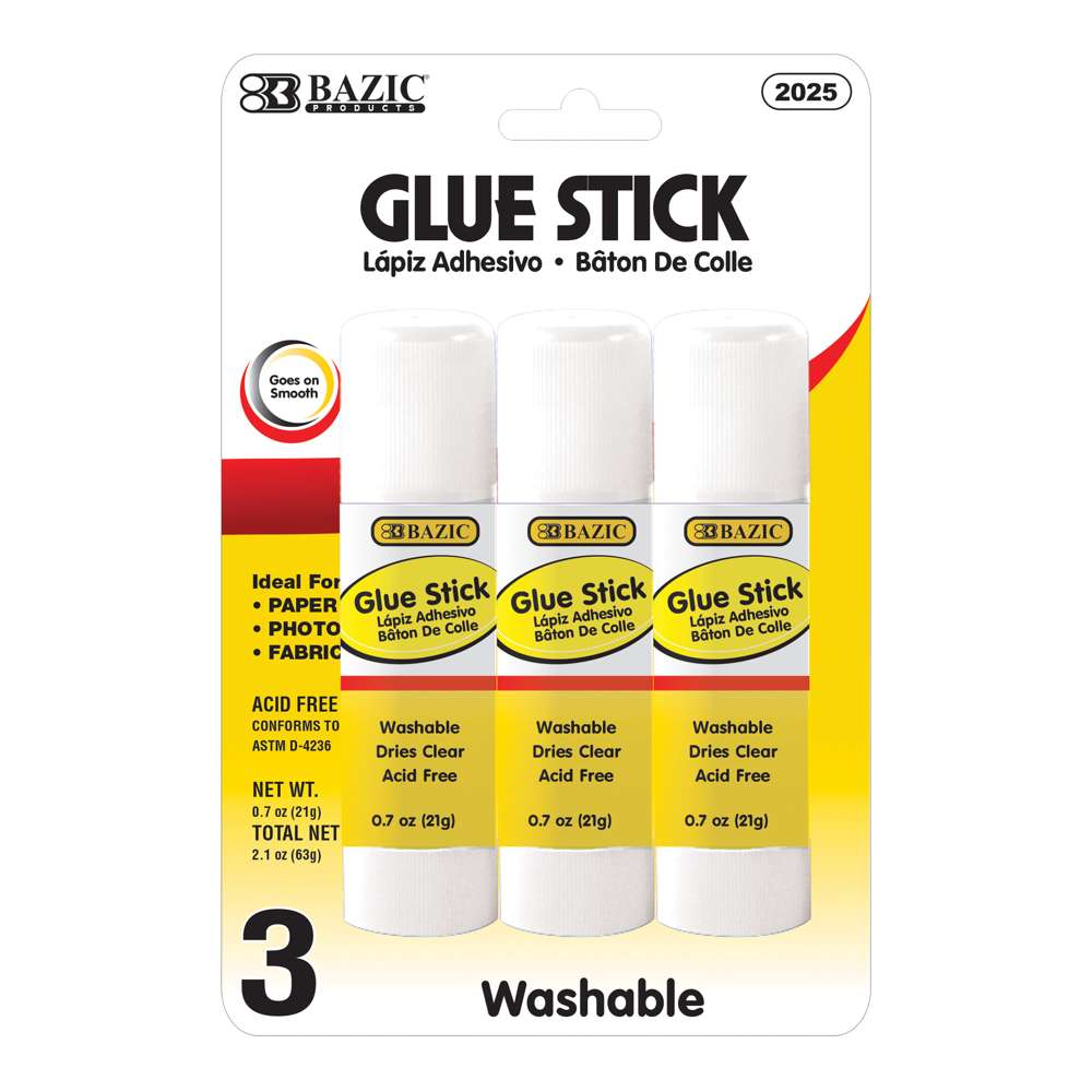 BAZIC 8g / 0.28 Oz. Small Glue Stick (6/Pack)