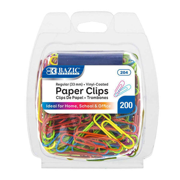 BAZIC No.1 Regular (33mm) Silver Paper Clips (200/Pack) Bazic Products