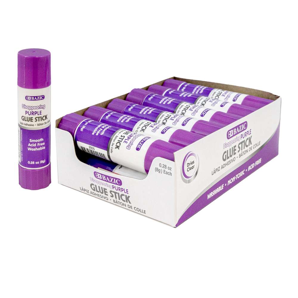 Glue Stick Non-Toxic Disappearing Purple Washable, 2 packs 2 gluesticks  each