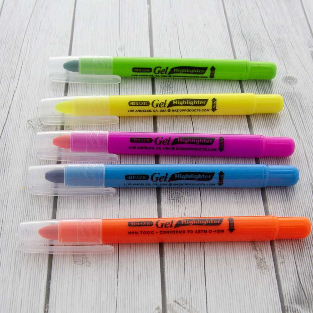 Highlighter For Bible Dry Asst Colors Retractable Yellow, Pink