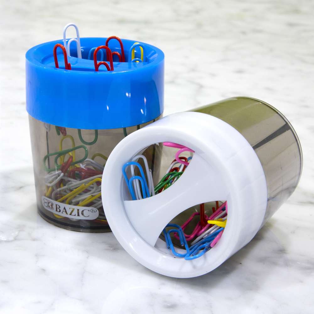 BAZIC Magnetic Paper Clips Holder w/ No. 1 Paper Clip Assorted