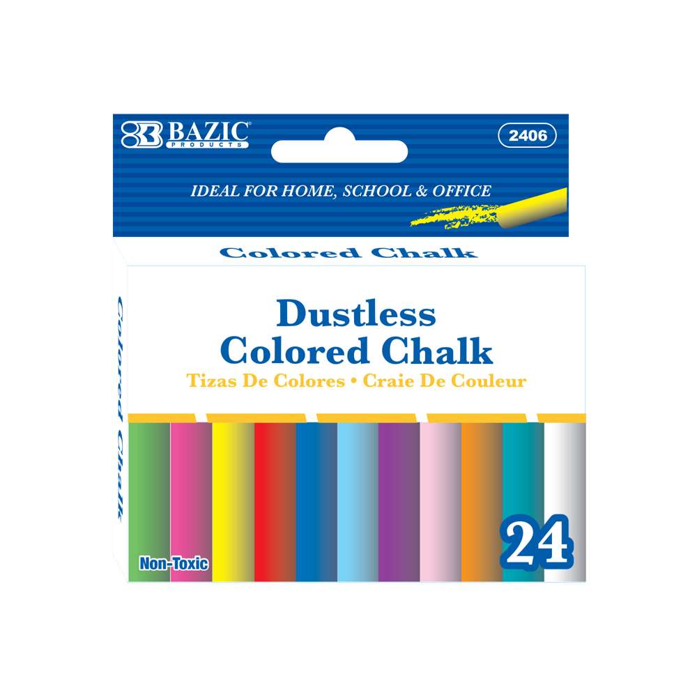 Choice Dustless Chalk: Assorted Color, 12-Count Box