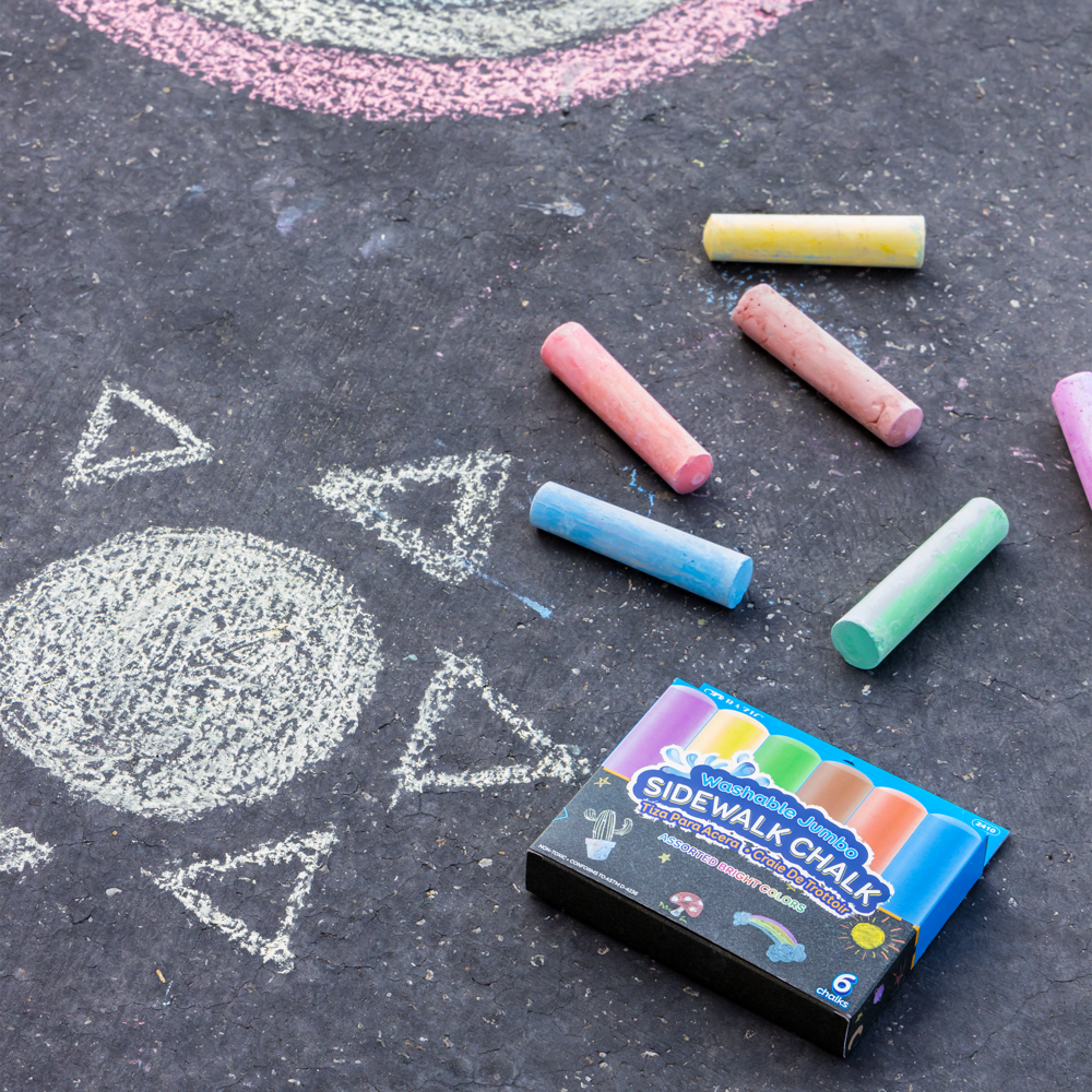 Chalk City Sidewalk Chalk, Jumbo Chalk, Non-Toxic, Washable, Art