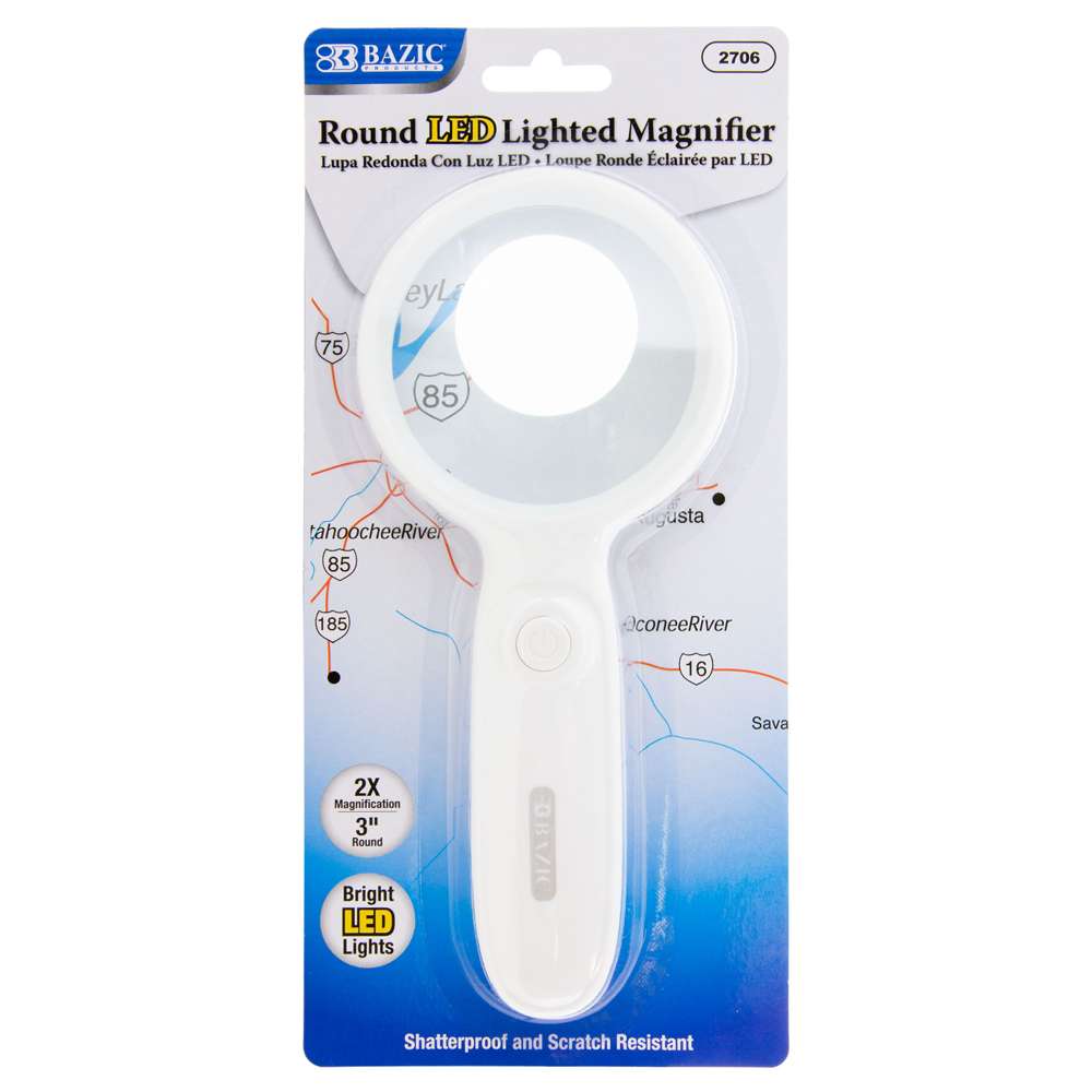 NEW: 3 Round 2x LED Lighted Magnifier