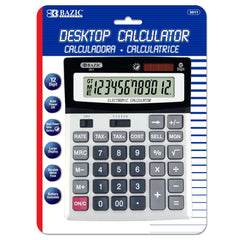 BAZIC Desktop Calculator 12-Digit w/ Profit Calculation & Tax