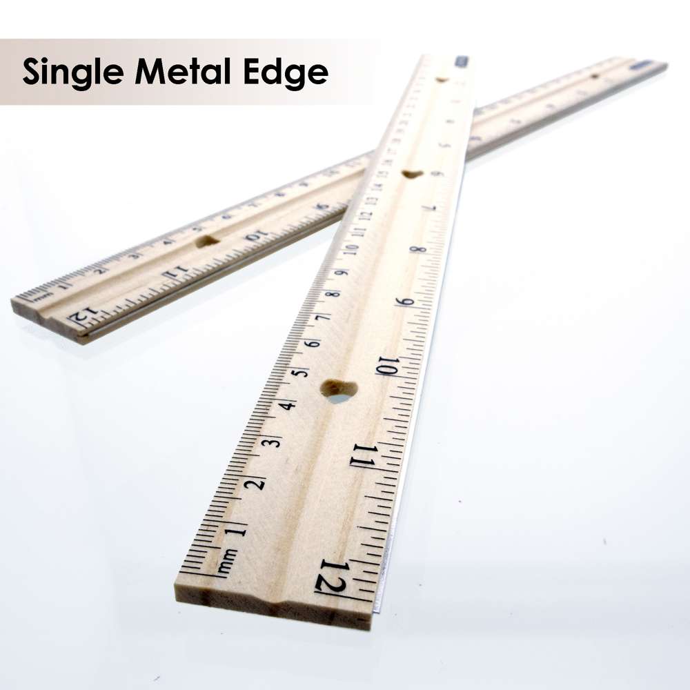 6 inch Double- Scale Wooden Straight Ruler Office Teaching Ruler Measuring  Tool