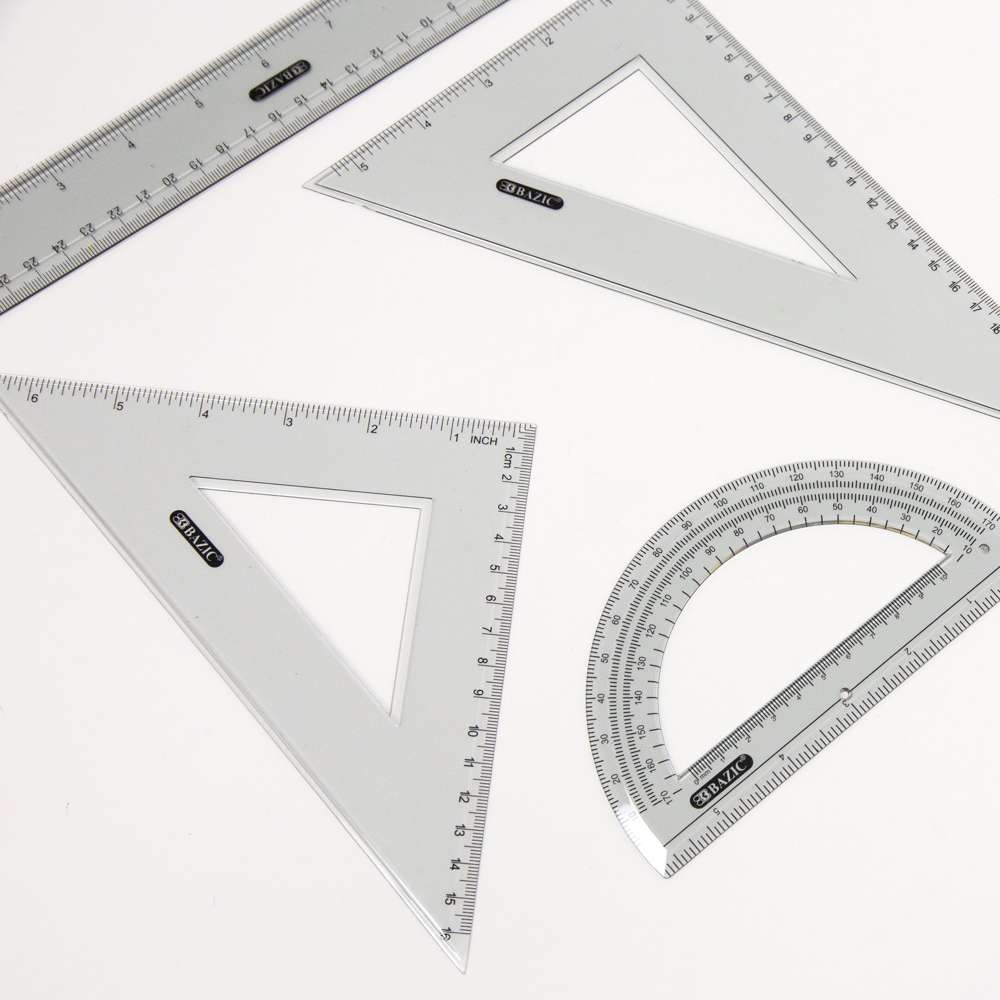 Large Triangle Ruler Square Set Triangle Protractor 2 Pieces