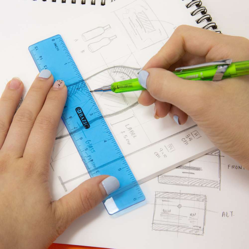 Small Plastic Rulers in 15cm length are made from white plastic and co