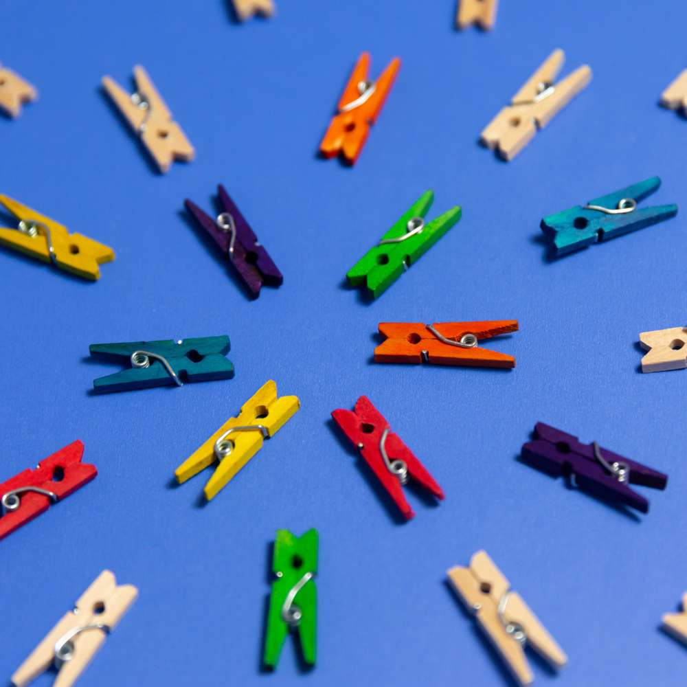 100 Mini Clothespins, Wood Clothespins, Gold, Tiny Clothespins