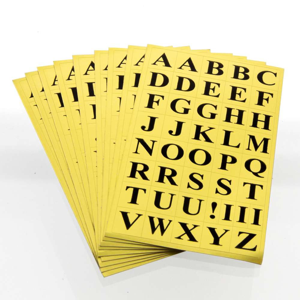 Glitter Alphabet Letter Upper Case Stickers, Gold/Black/Silver, 1-Inch,  3-Packs 