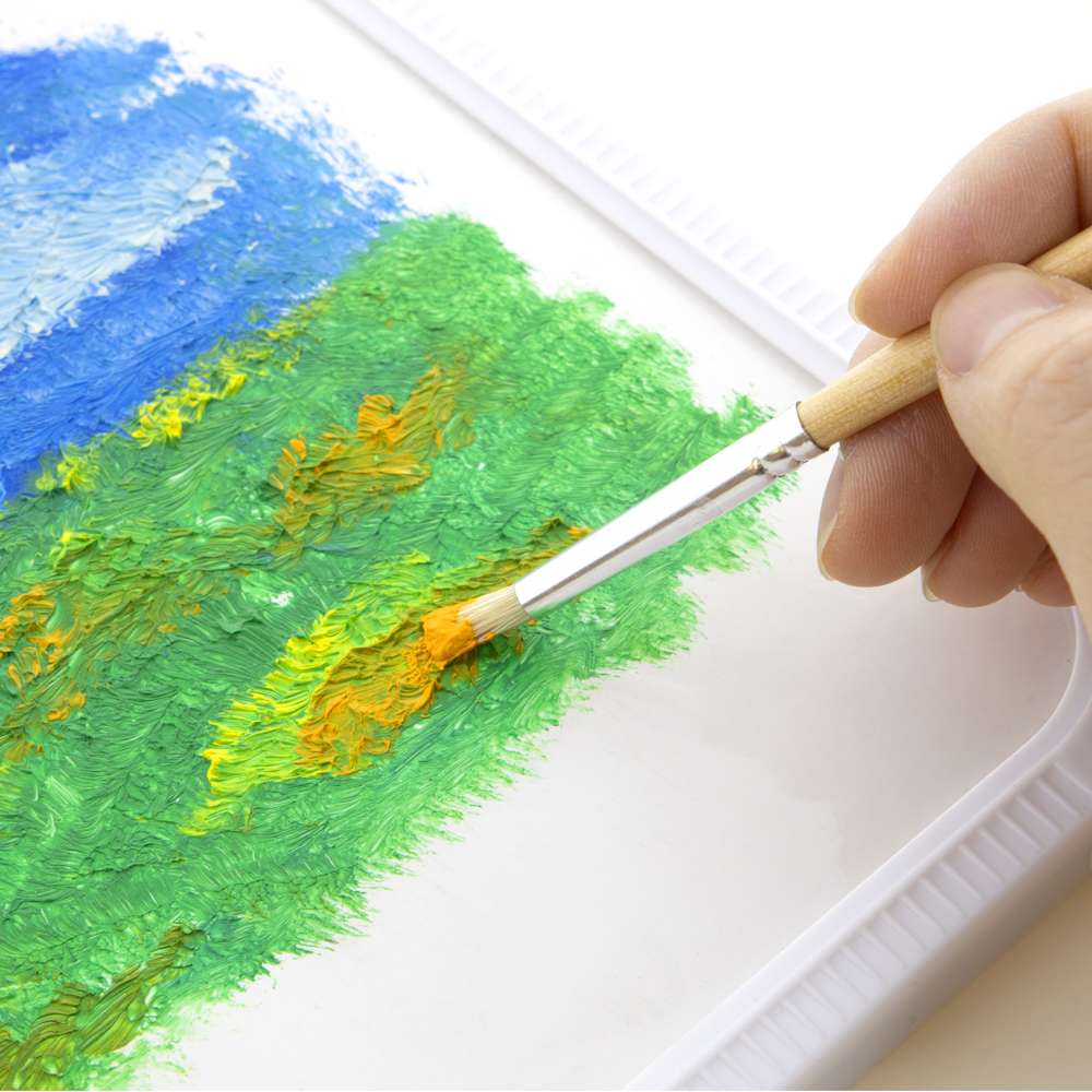 BAZIC Paint Stencil Brush Round Natural Bristle (4/Pack) - Bazicstore