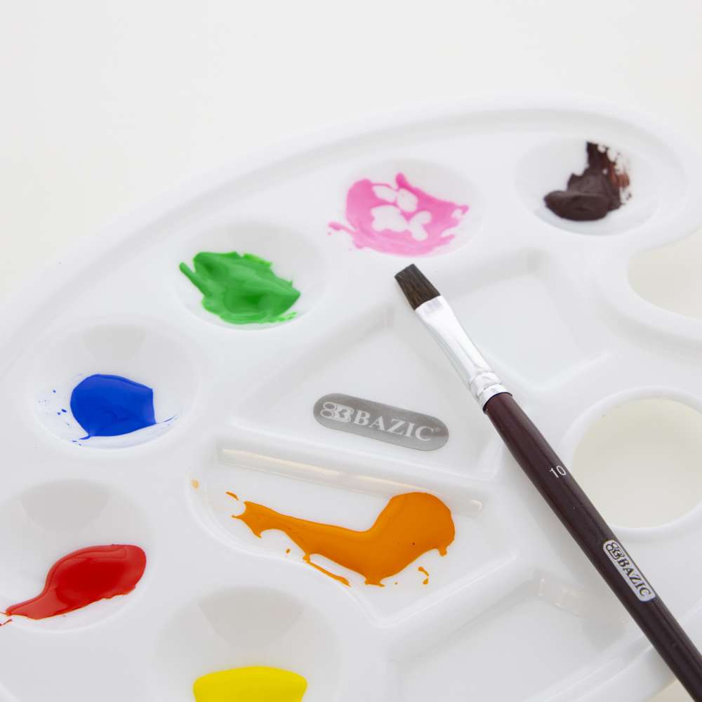 U.S. Art Supply 6-Well Plastic Rectangular Artist Painting Palette - Paint  Color Mixing Tray - Kids, Students, Classroom Party, Acrylic Oil Watercolor