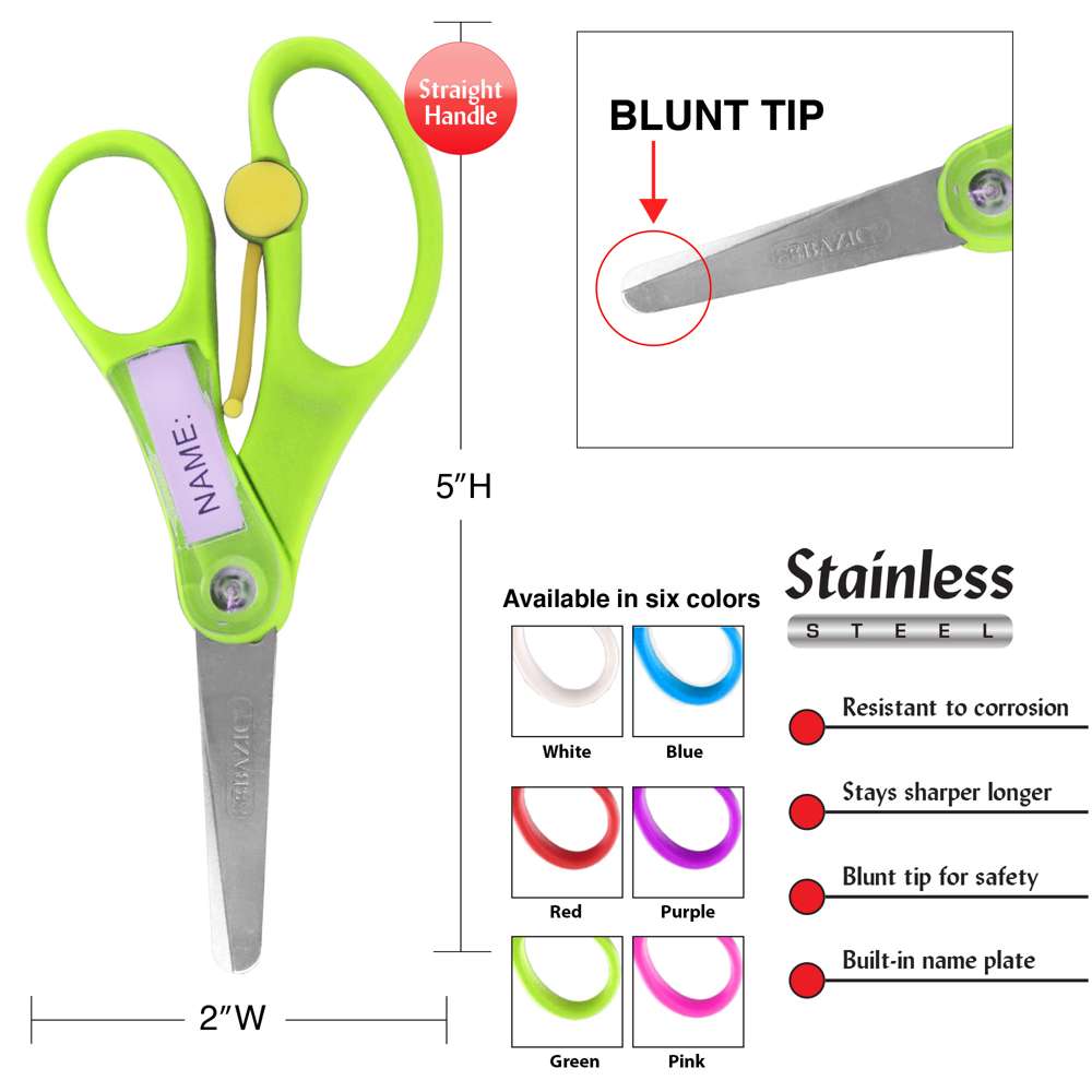 24 Pack Blunt Tip Kids Scissors for Classroom, Bulk Student Scissors School  Pack for Crafts, DIY Projects (3 Colors, 5 Inch)