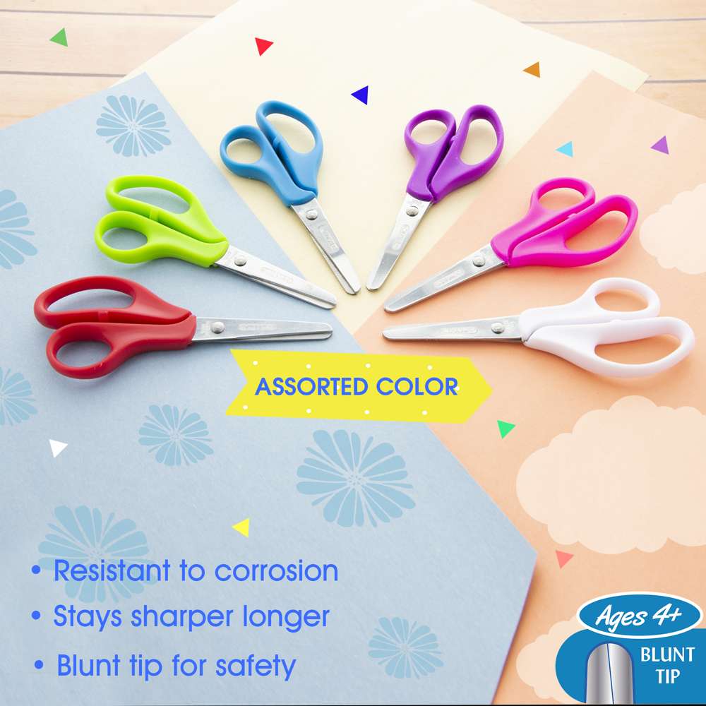 Personalizable Glitter 5in Kid Safe Blunt Tip Scissors, Kid School