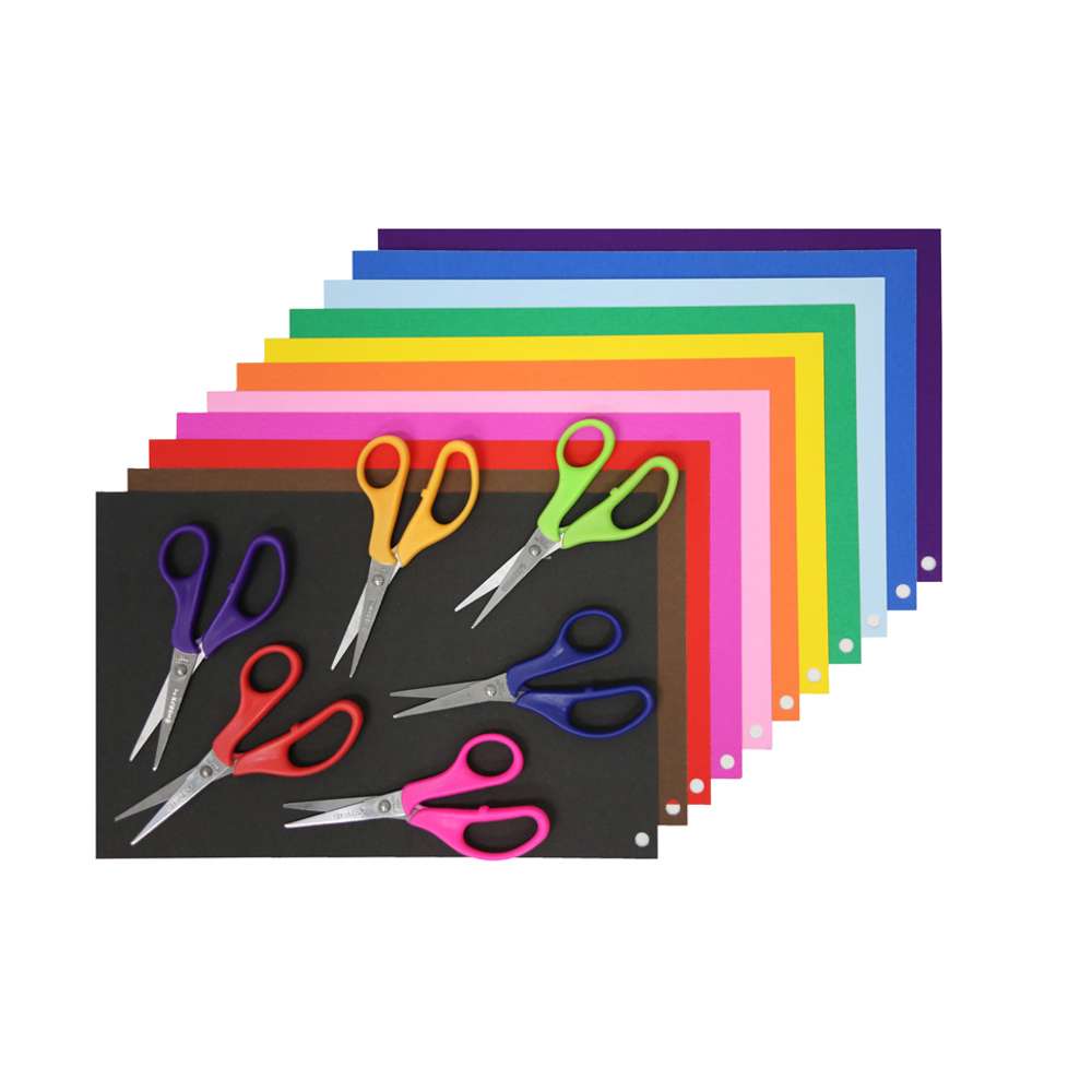 School Scissors - 5, Assorted Colors, 48 Pairs