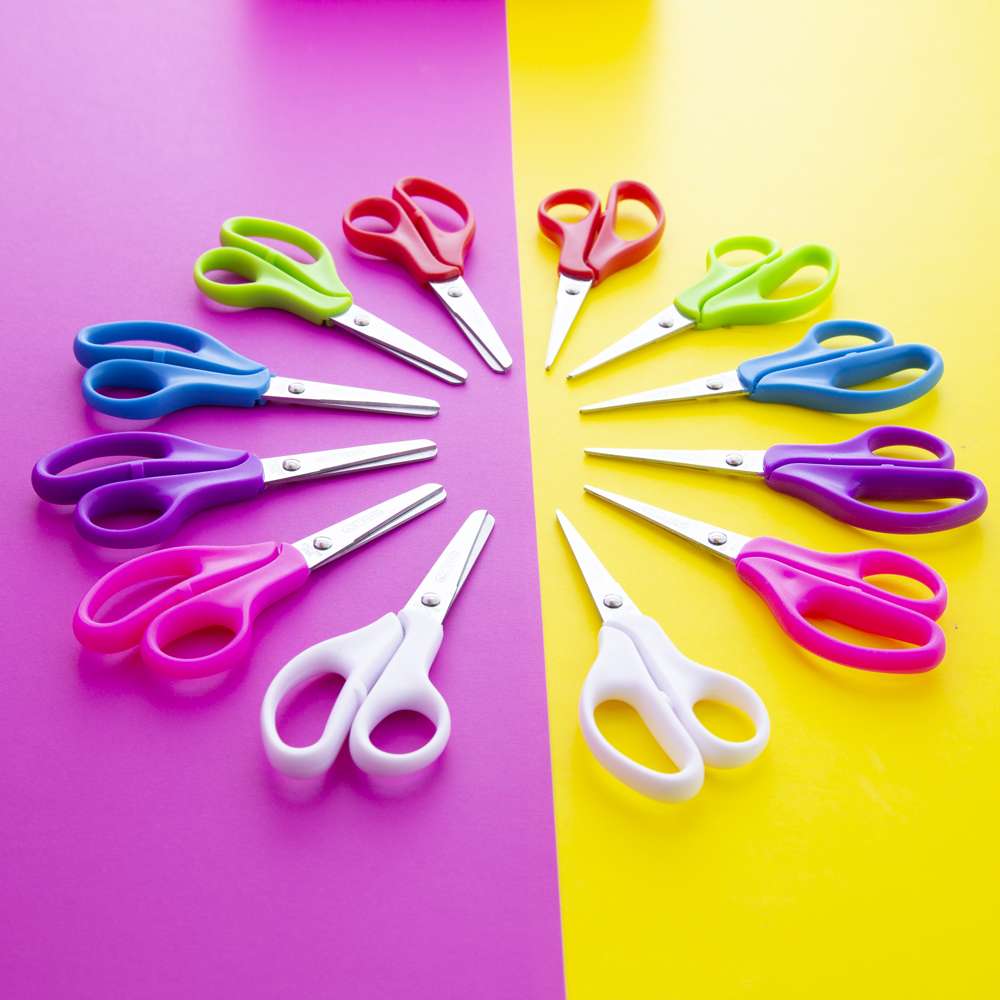 5 Hard Handle Kids Scissors, Blunt, Assorted Colors, Pack of 2