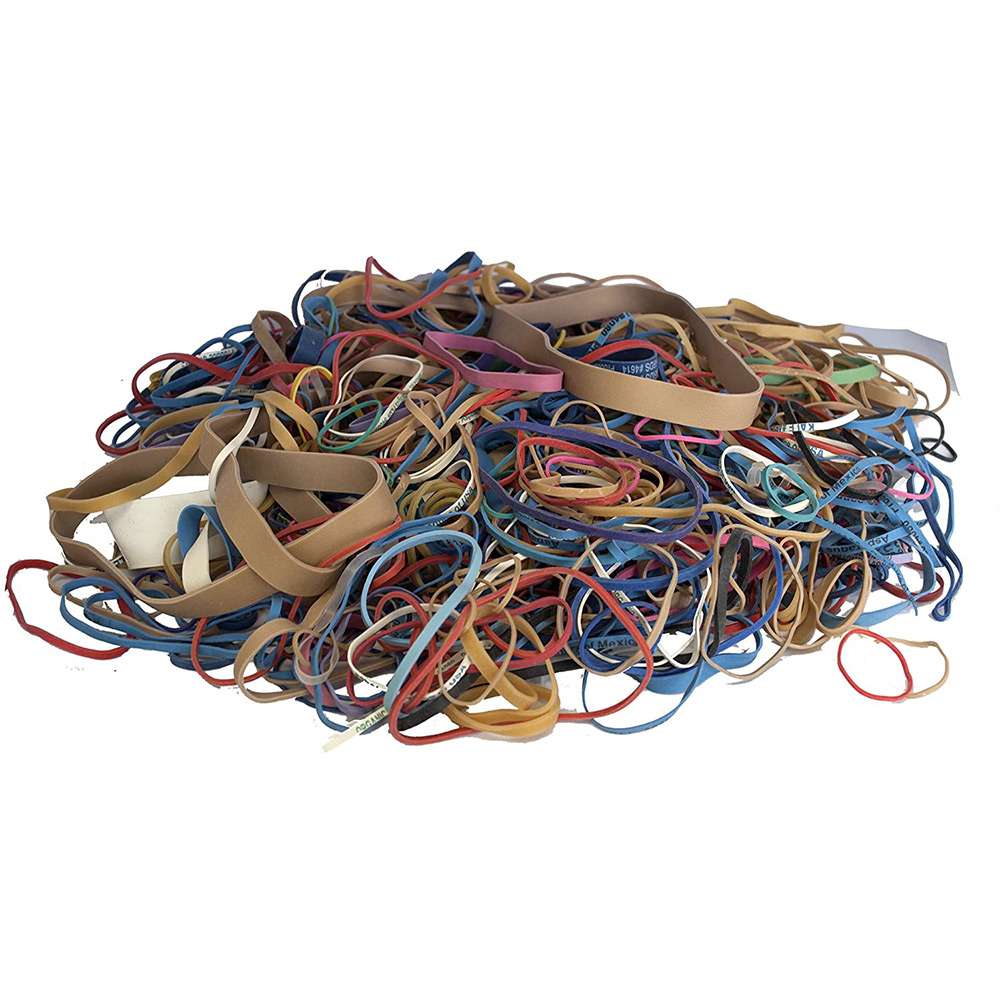 Alliance Rubber Bands Assorted Dimensions 227G/Approx. 400 Rubber Bands,  Multi Color, 1/2 lb