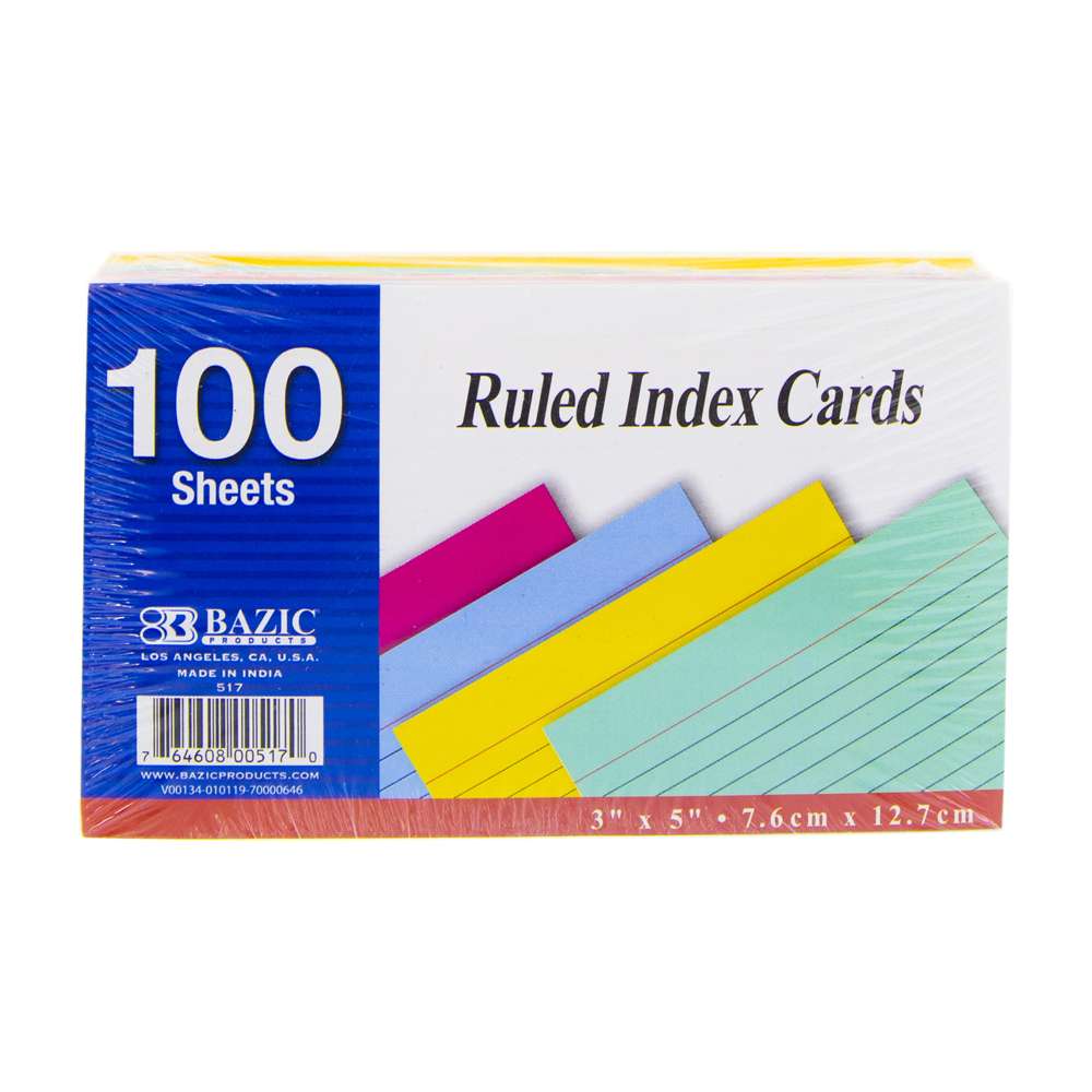 Mead Index Cards, Note Cards, Plain, 100 Count, 4 x